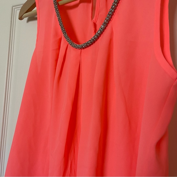 A’gaci Neon Color Sleeveless Blouse w/ Embellished Collar - Picture 3 of 8